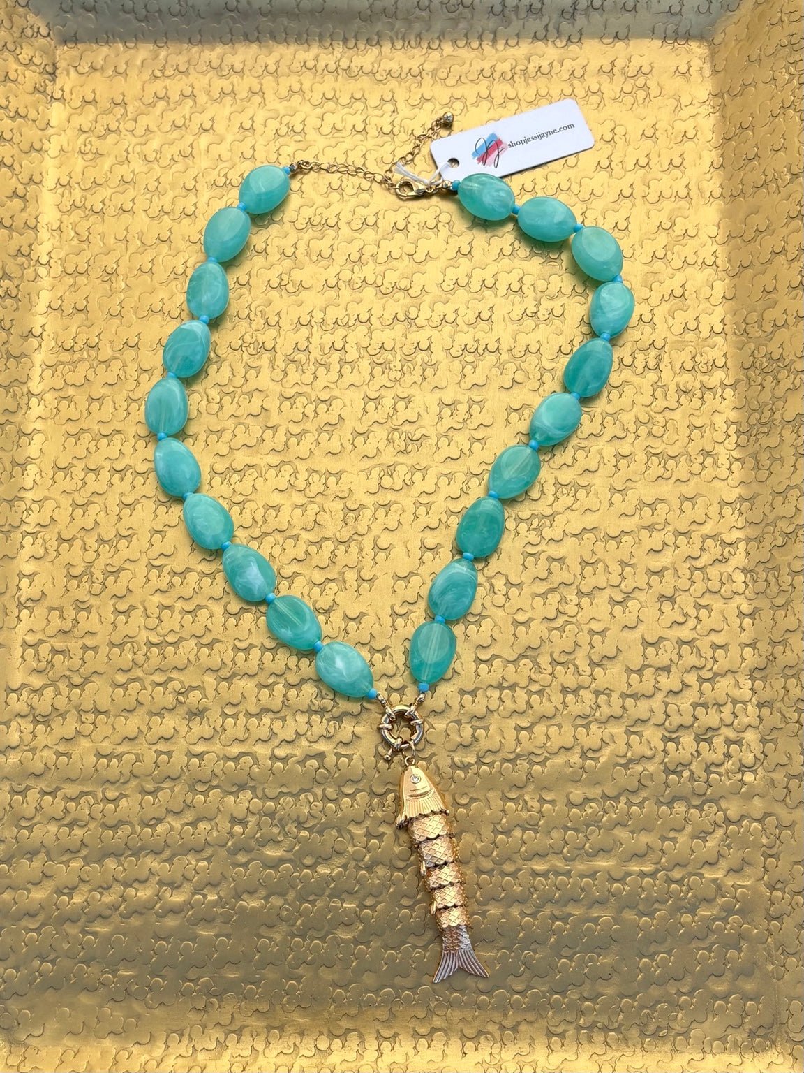 Aqua Drift Fish Charm Necklace - Jessi Jayne Boutique