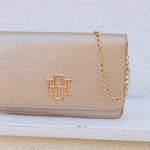 Bryn Woven Gold Clutch/Crossbody Purse - Jessi Jayne Boutique