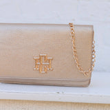 Bryn Woven Gold Clutch/Crossbody Purse - Jessi Jayne Boutique
