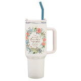Tumbler w/straw SS Sweet Friendship Prov. 27:9 - Jessi Jayne Boutique