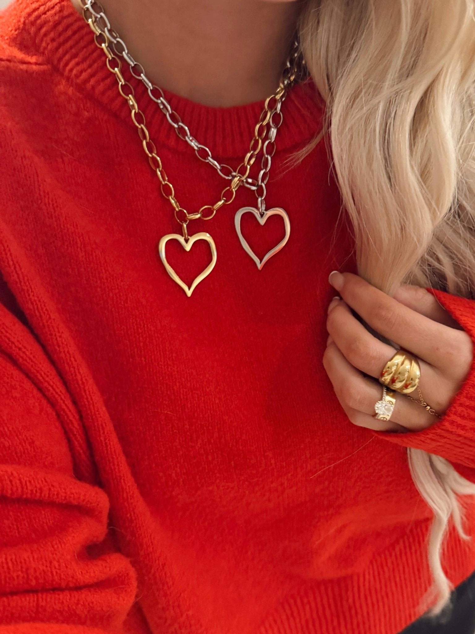 Chansuttpearls Gold Open Heart Necklace - Jessi Jayne Boutique