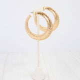 Greensboro Hammered Hoop Earring Worn Gold