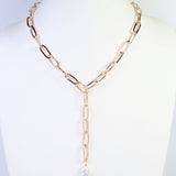 Olean Baroque Pearl Link Y Necklace