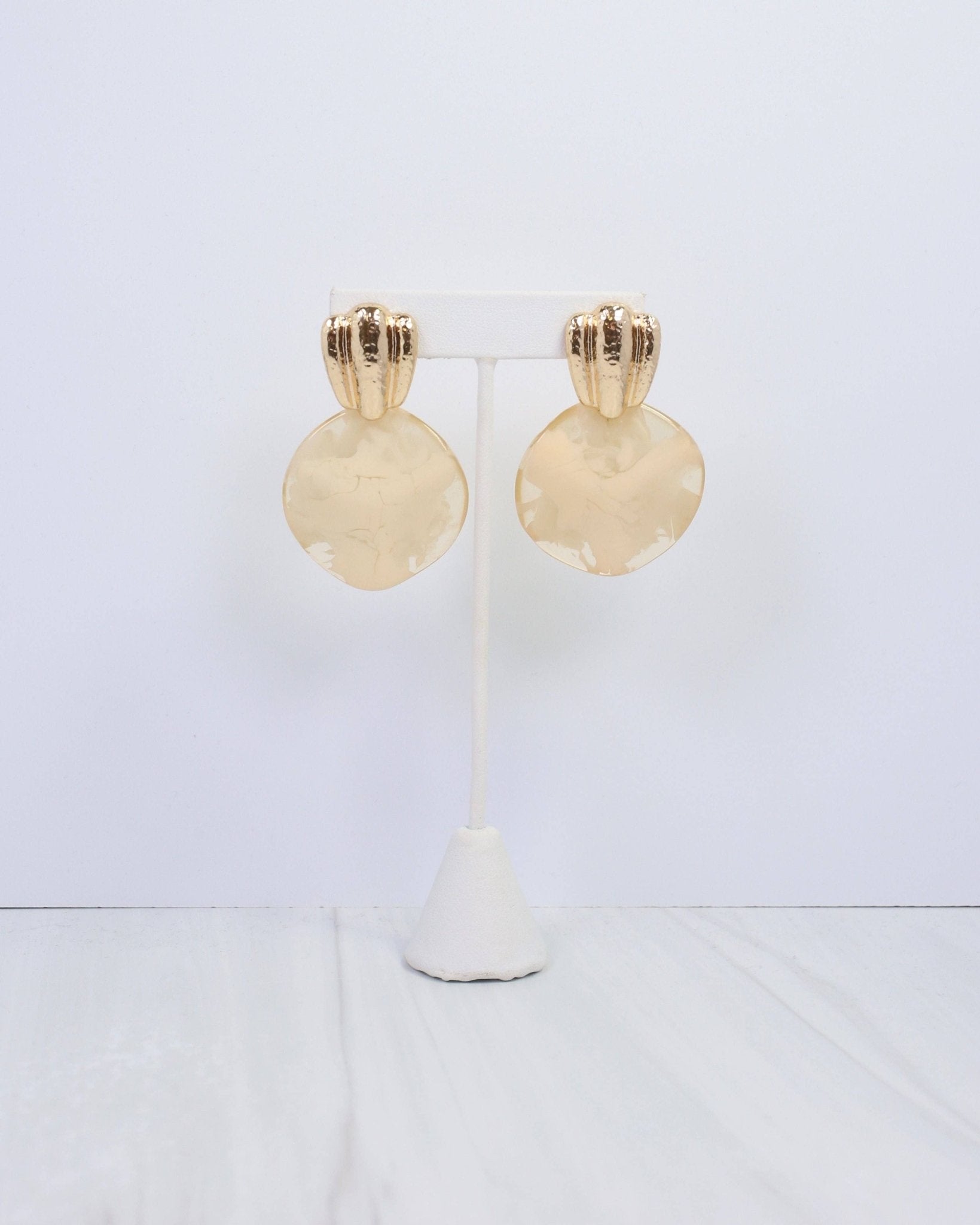 Adley Hammered Drop Earring - Jessi Jayne Boutique