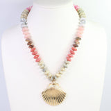 Scally Shell Beaded Necklace Pink Multi