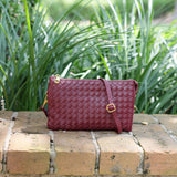 Liz Woven Burgundy Crossbody Purse - Jessi Jayne Boutique