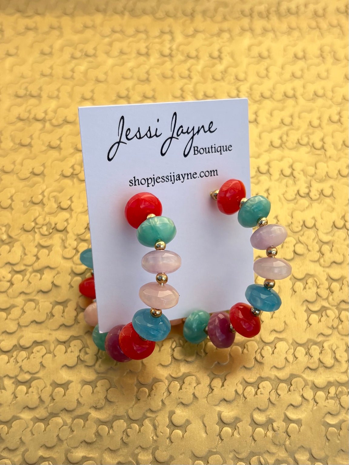Confetti Beaded Hoop Earrings - Jessi Jayne Boutique