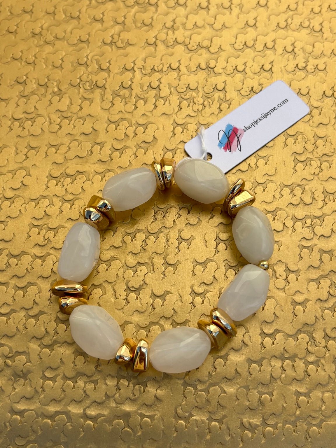 Ivory Luxe Beaded Bracelet - Jessi Jayne Boutique