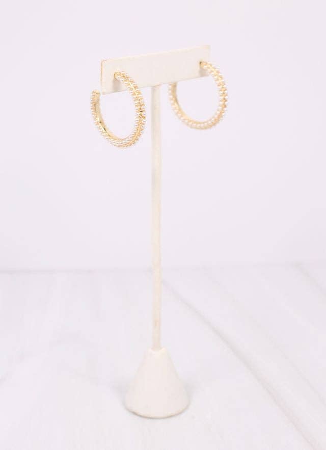 Woodard Pearl Hoop Earring - Jessi Jayne Boutique