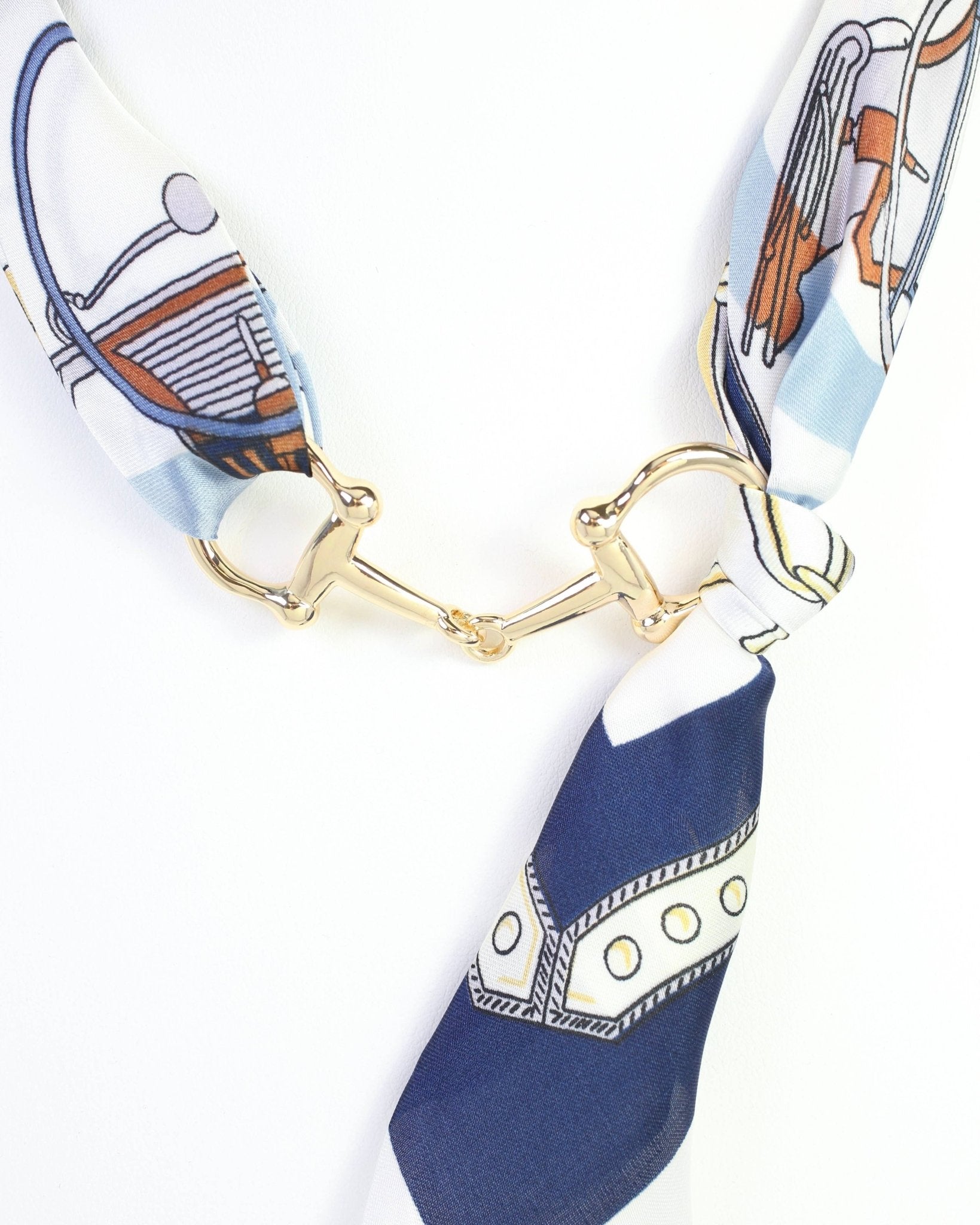 Lana Horsebit Scarf Necklace Navy - Jessi Jayne Boutique