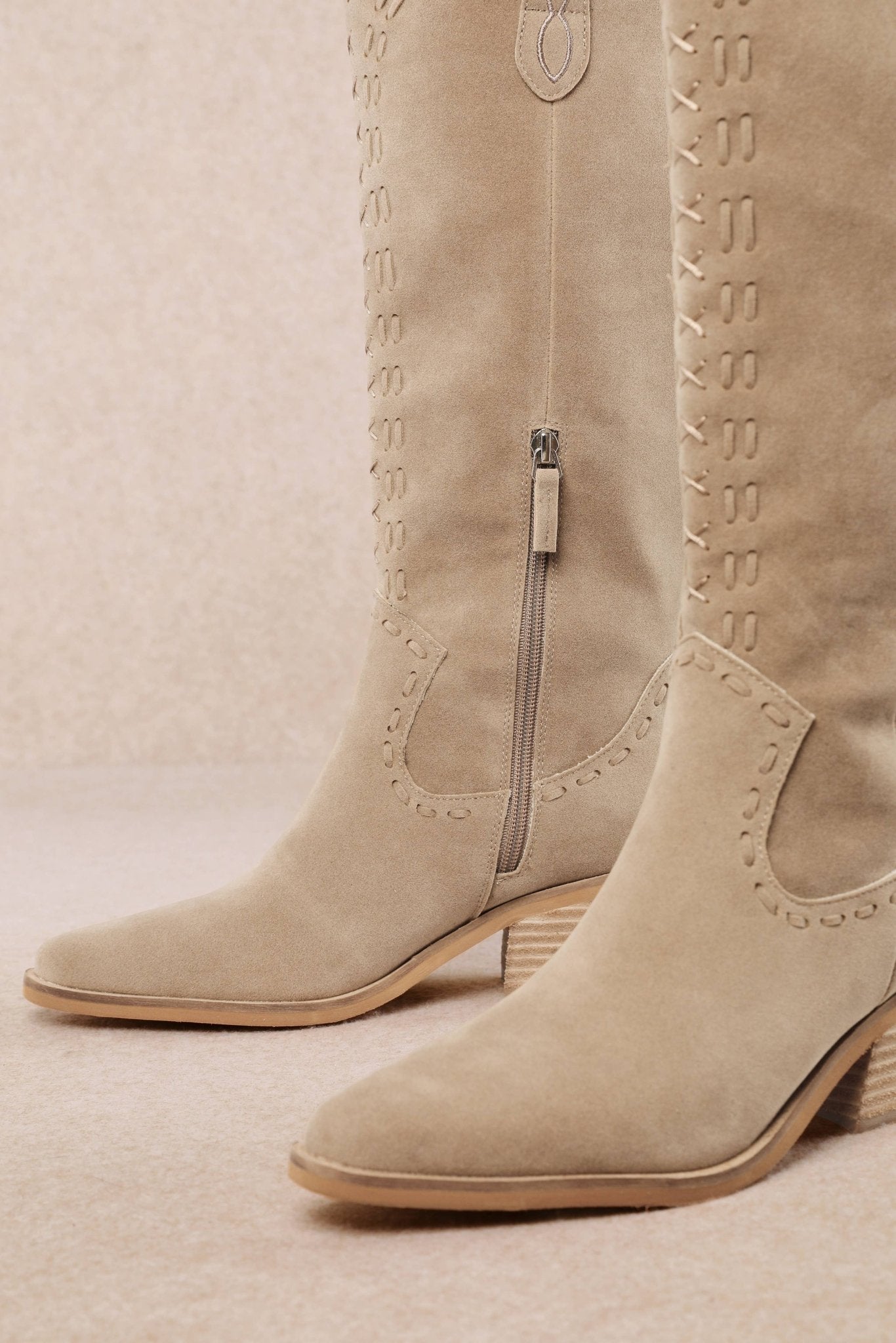 Miim Alessia Tan Suede Western Boots - Jessi Jayne Boutique