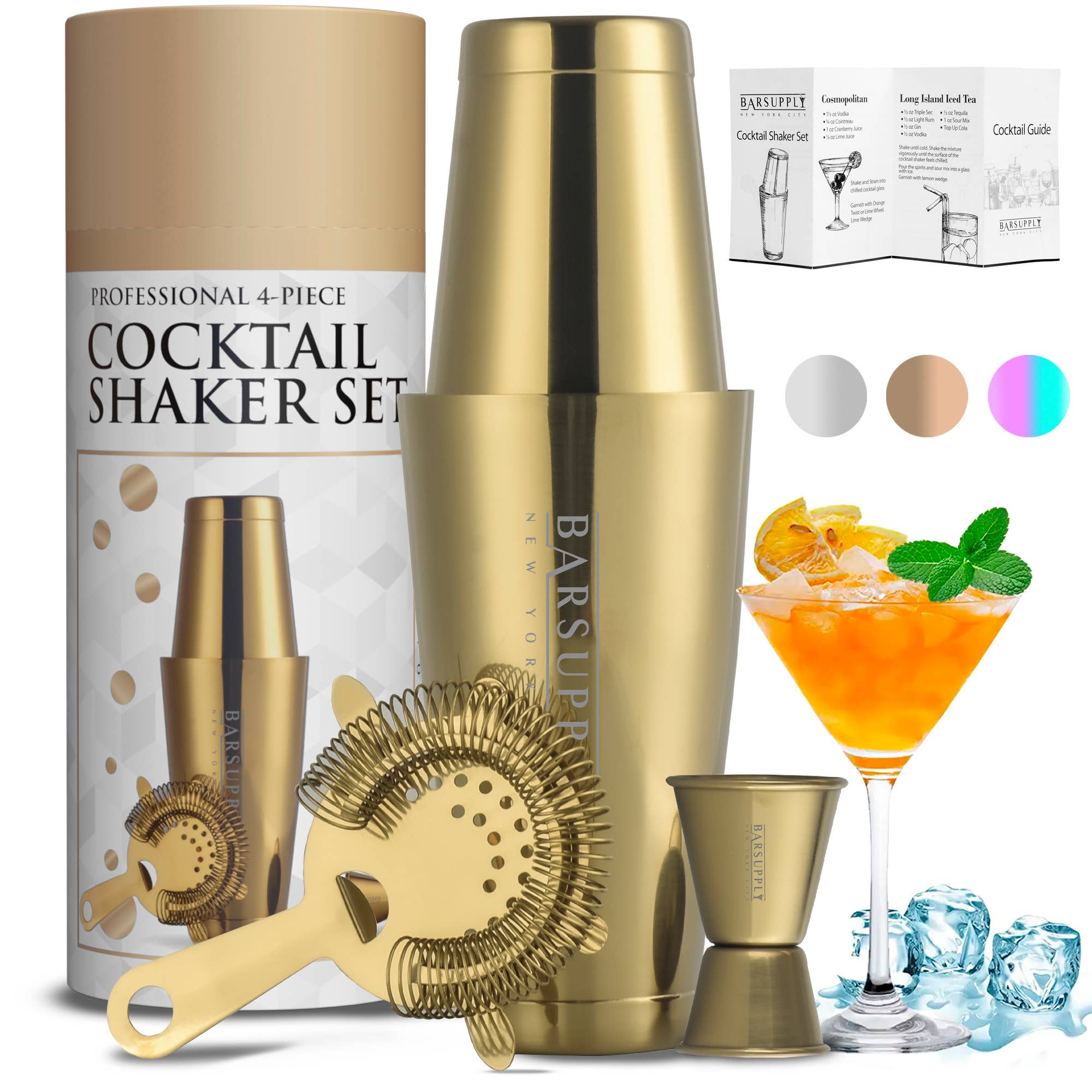 Professional Boston Cocktail Shaker Set - Gold - Jessi Jayne Boutique