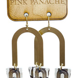 Gold And Clear Pink Panache Crystal Earrings - Jessi Jayne Boutique