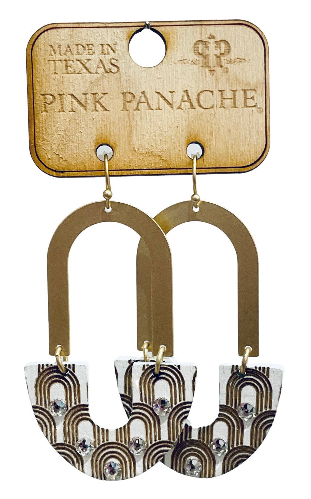 Gold And Clear Pink Panache Crystal Earrings - Jessi Jayne Boutique