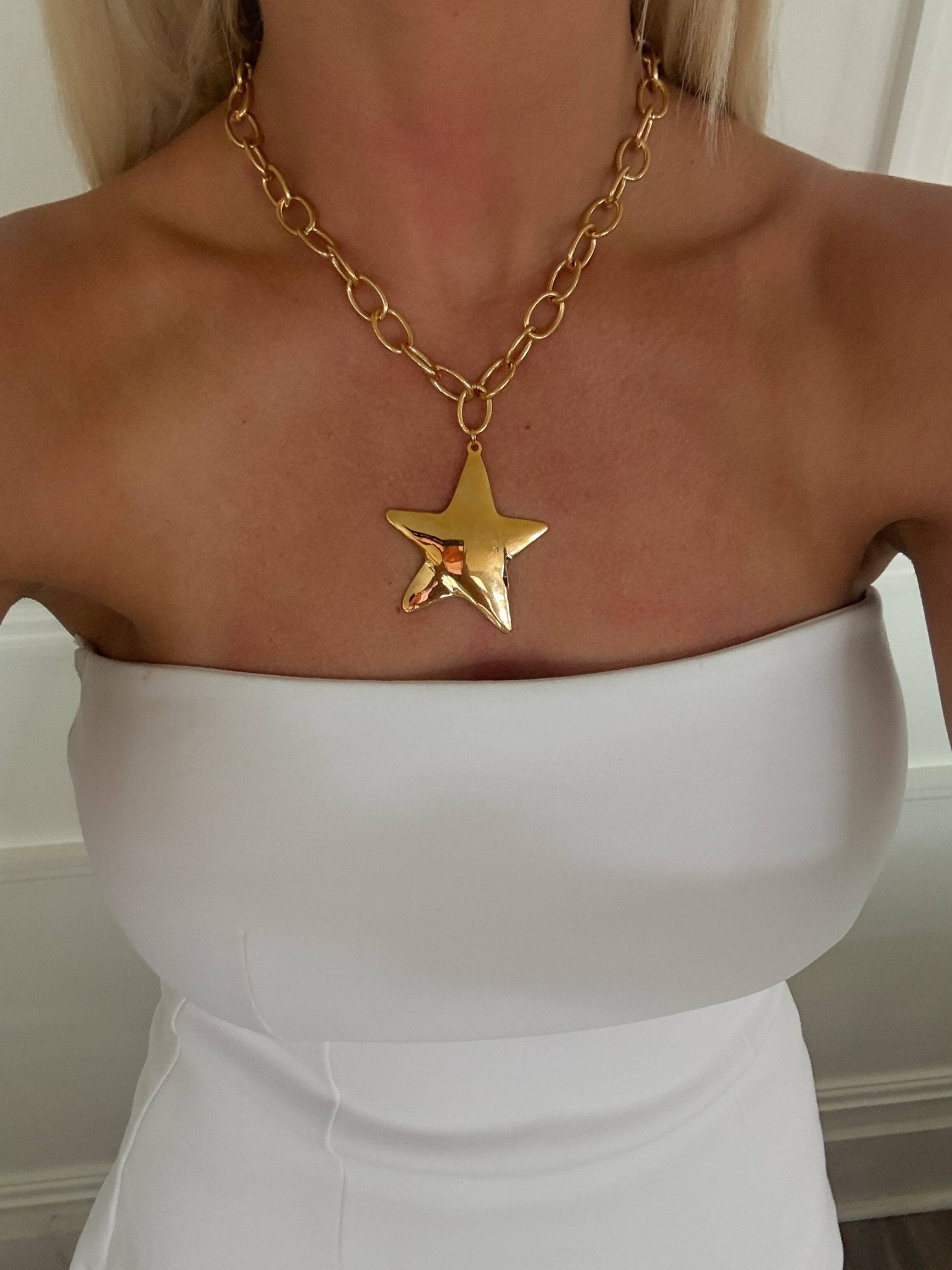 Chansuttpearls Star Necklace Gold - Jessi Jayne Boutique