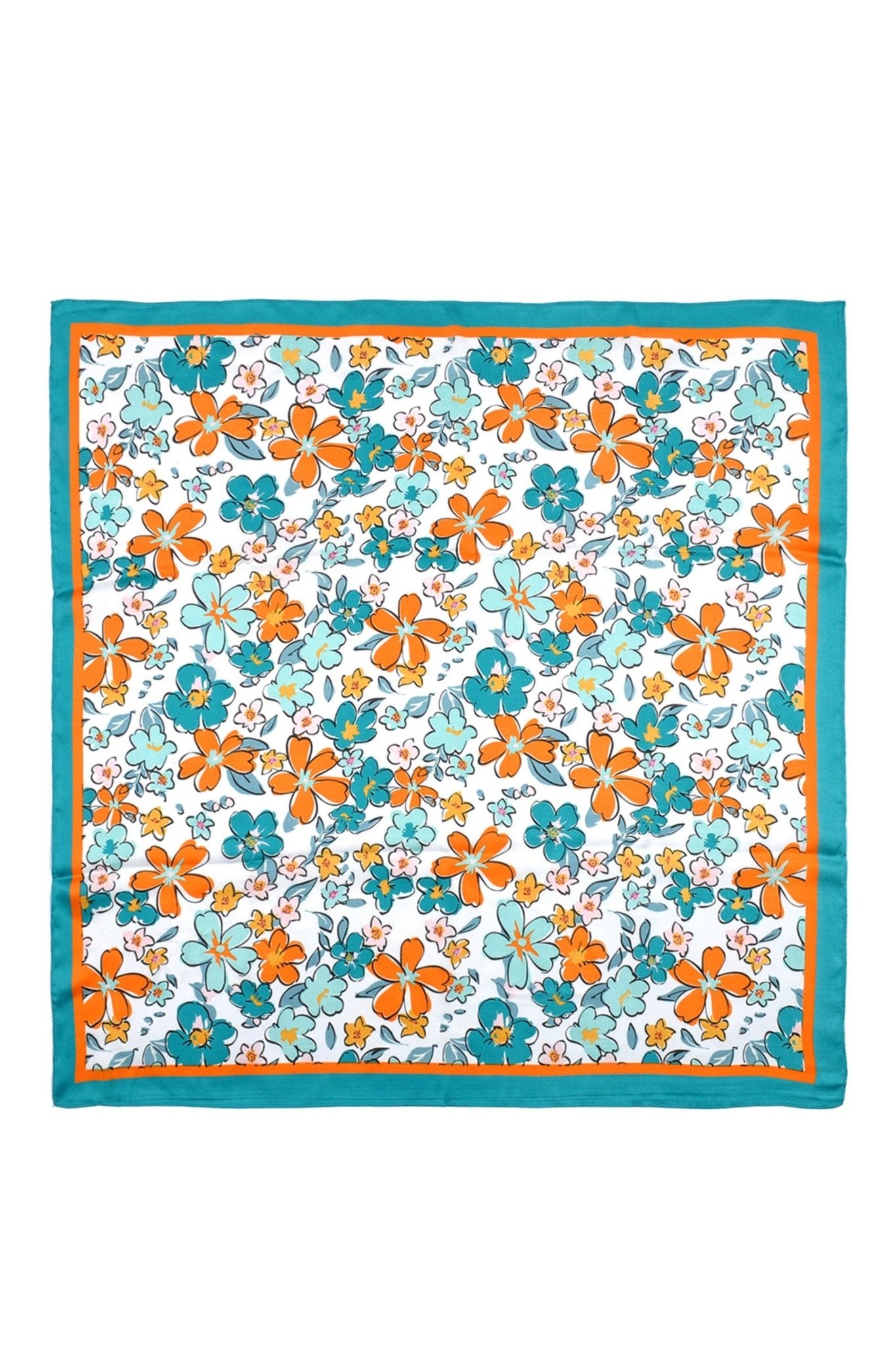 Kendall Floral Print Scarf Teal - Jessi Jayne Boutique