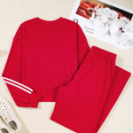 Crimson Stripe Two - Piece Set - Jessi Jayne Boutique