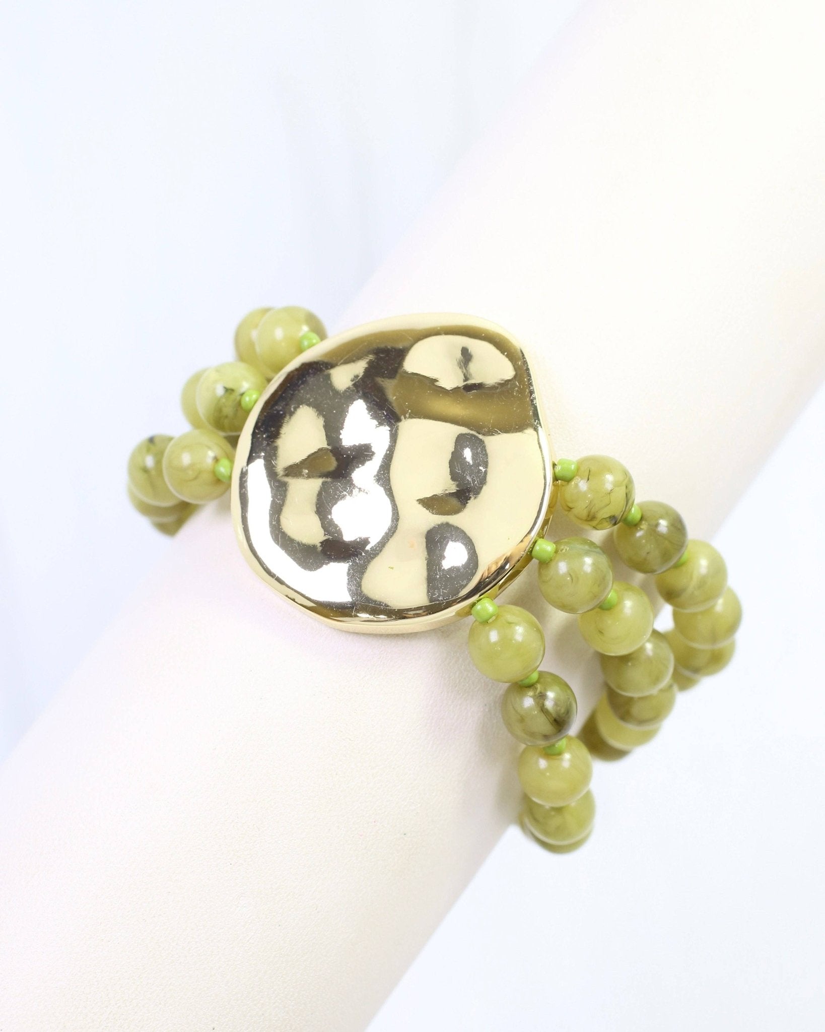 Kori Beaded Stretch Bracelet Olive - Jessi Jayne Boutique