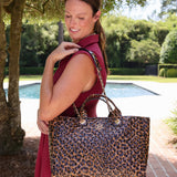 Missy Leopard Patent Tote Handbag - Jessi Jayne Boutique