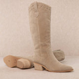 Miim Alessia Tan Suede Western Boots - Jessi Jayne Boutique
