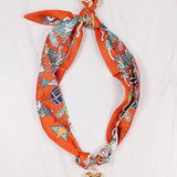 Lillie Scarf Charm Necklace Orange