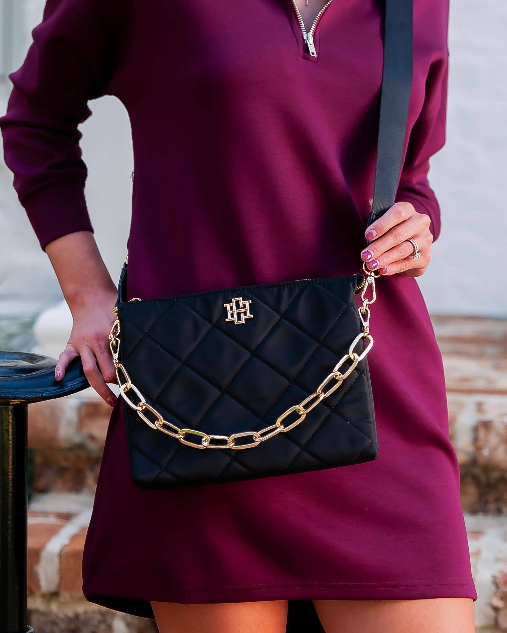 Ariana Black Nylon Crossbody Purse - Jessi Jayne Boutique