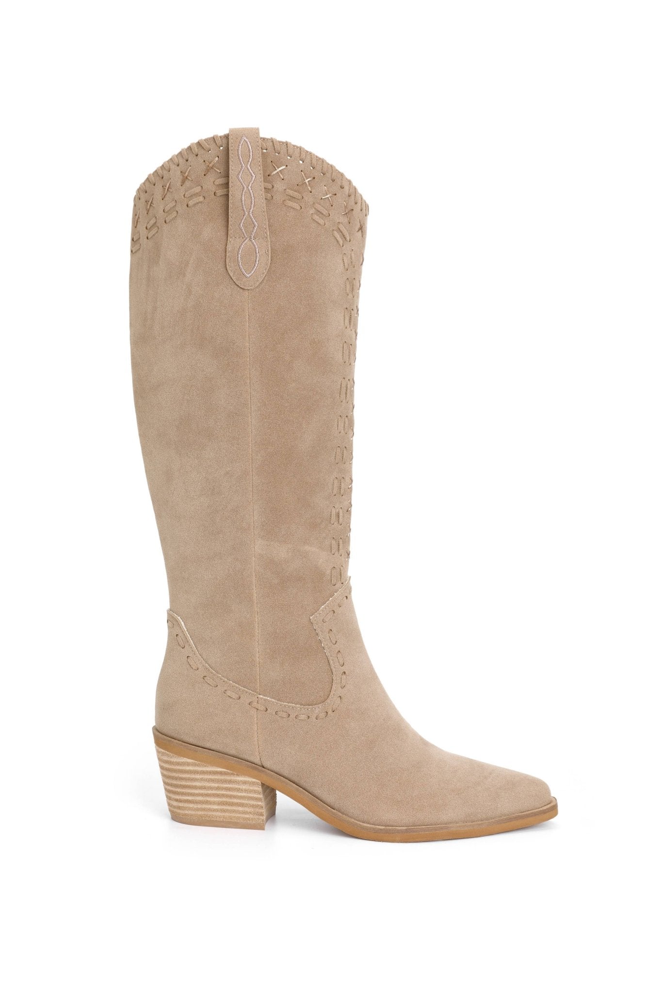 Miim Alessia Tan Suede Western Boots - Jessi Jayne Boutique