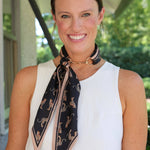 Henley Horsebit Buckle Black Printed Scarf Necklace - Jessi Jayne Boutique