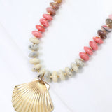 Scally Shell Beaded Necklace Pink Multi