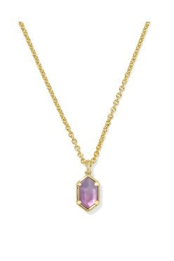 Kendra Scott Hallie Short Gold Purple Watercolor Necklace - Jessi Jayne Boutique