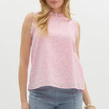 Pink Peony Eyelet Tank Top - Jessi Jayne Boutique