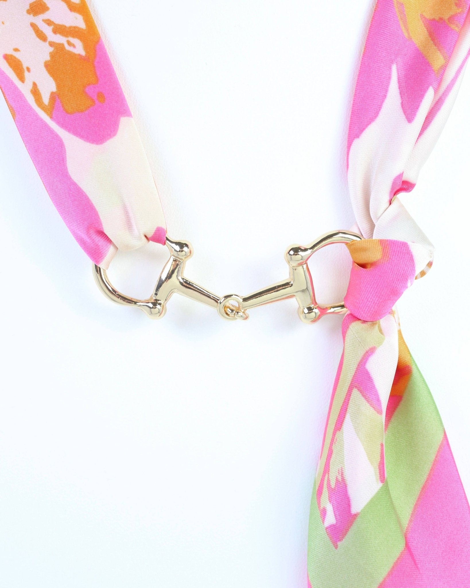 Lana Horsebit Scarf Necklace Pink - Jessi Jayne Boutique