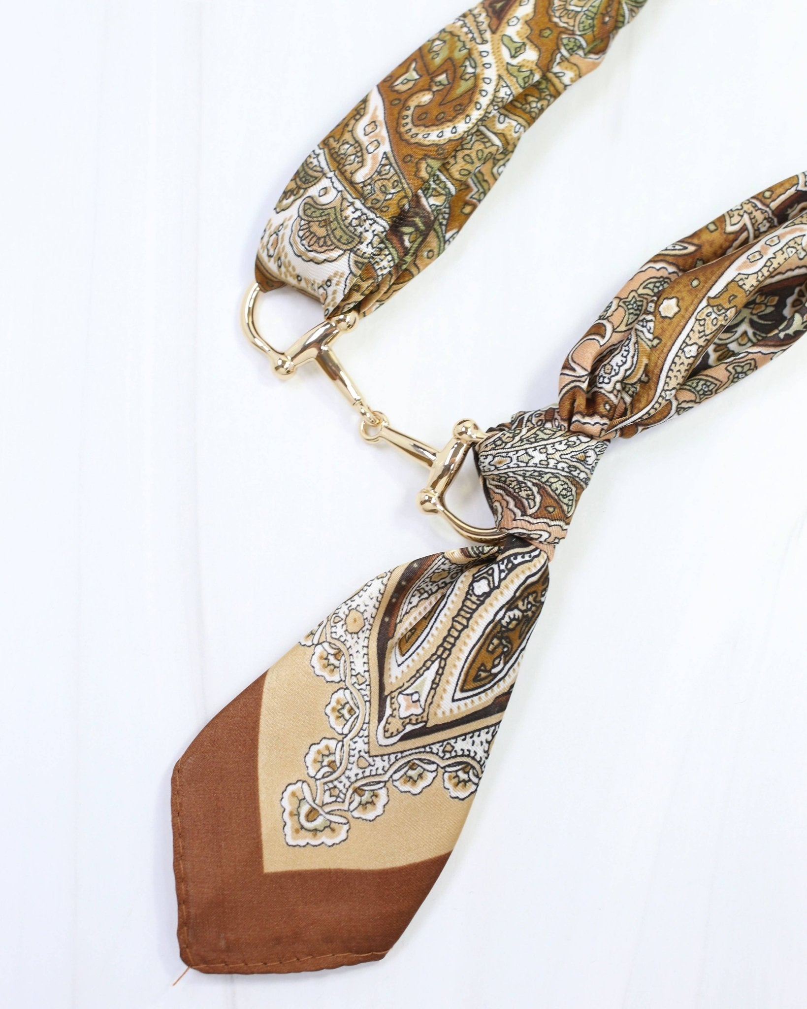 Lana Horsebit Scarf Necklace Brown - Jessi Jayne Boutique