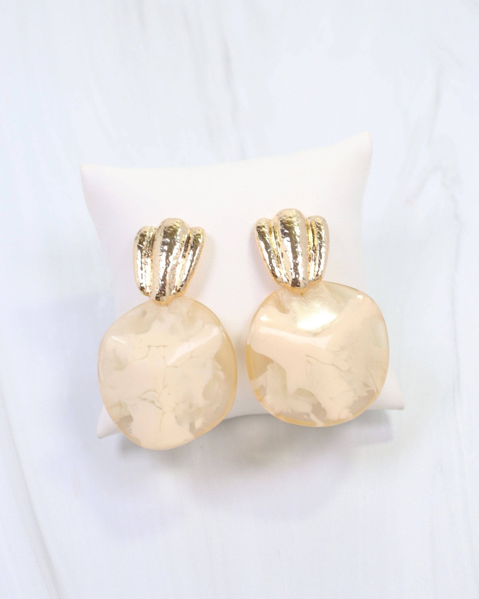 Adley Hammered Drop Earring - Jessi Jayne Boutique