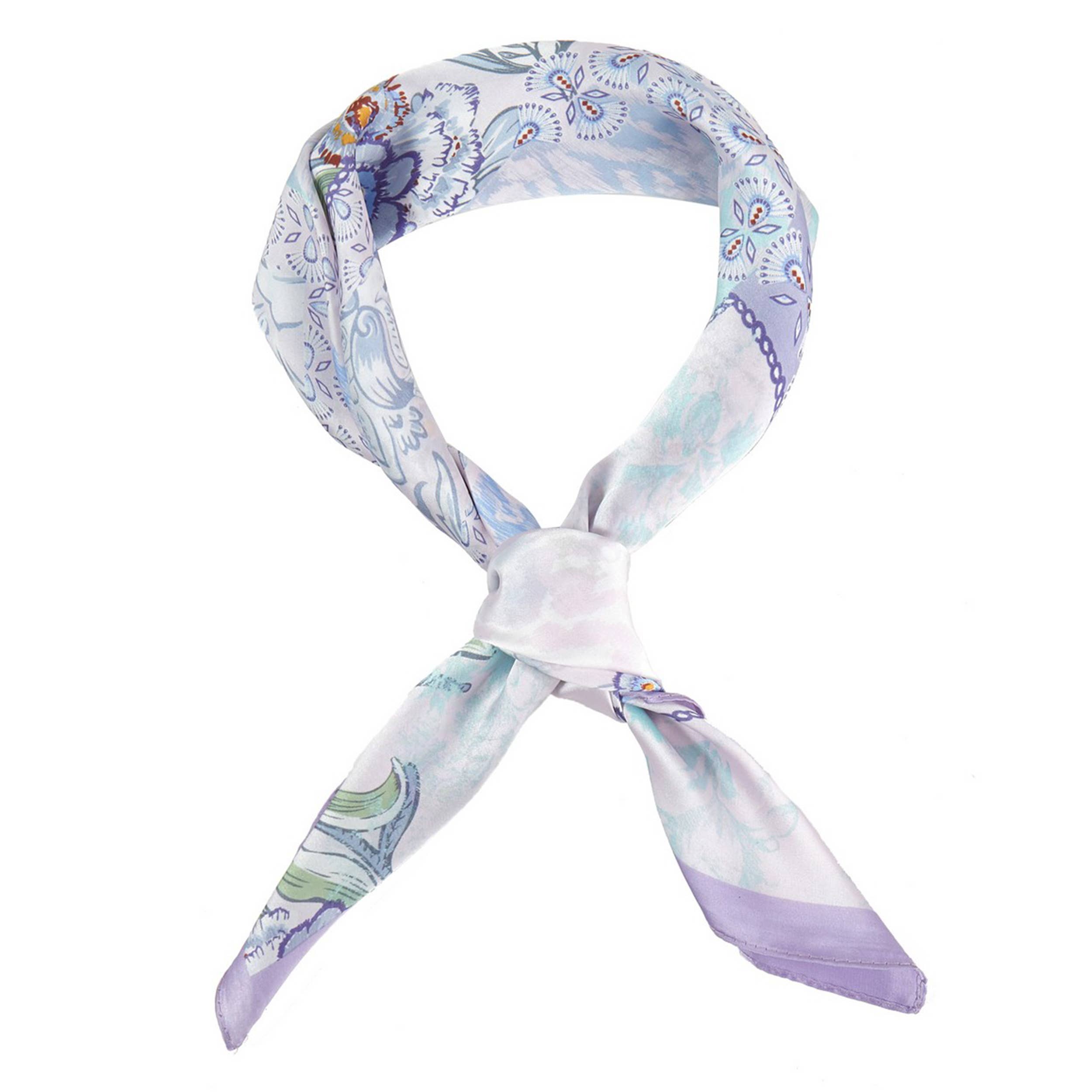 Purple Floral Print Bandana Summer Scarf - Jessi Jayne Boutique