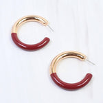 Elyse Hoop Earring Burgundy - Jessi Jayne Boutique