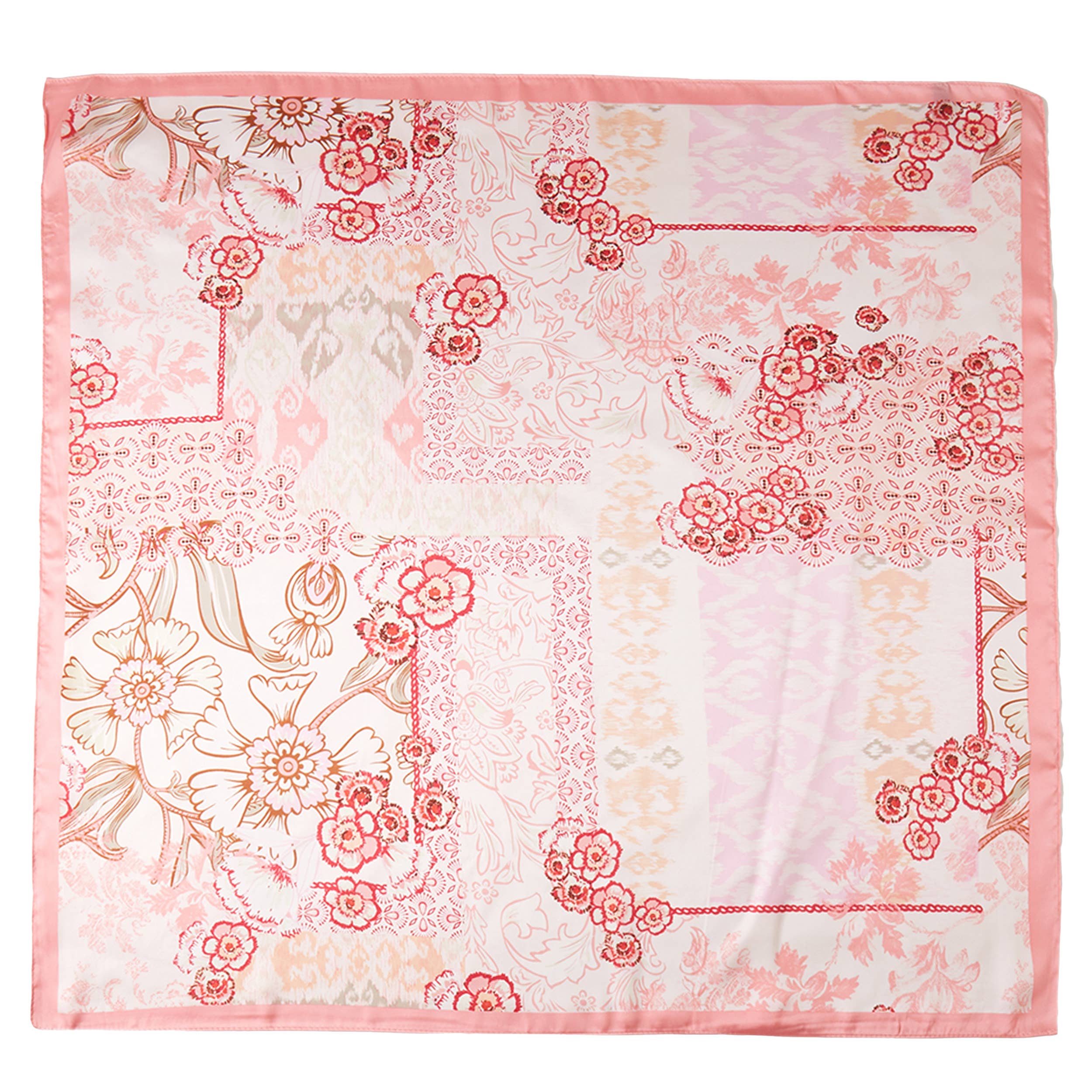 Pink Floral Print Bandana Summer Scarf - Jessi Jayne Boutique