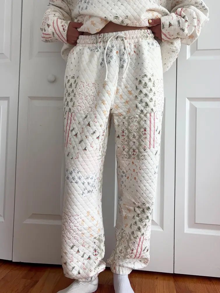 Sunkissed Coconut Christmas Holiday Quilted Joggers - Jessi Jayne Boutique