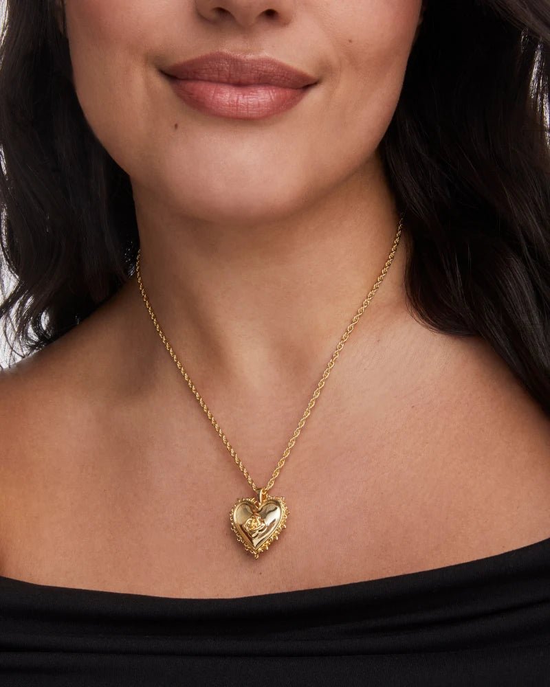 Kendra Scott Mallory Rose Gold Locket Pendant Necklace - Jessi Jayne Boutique