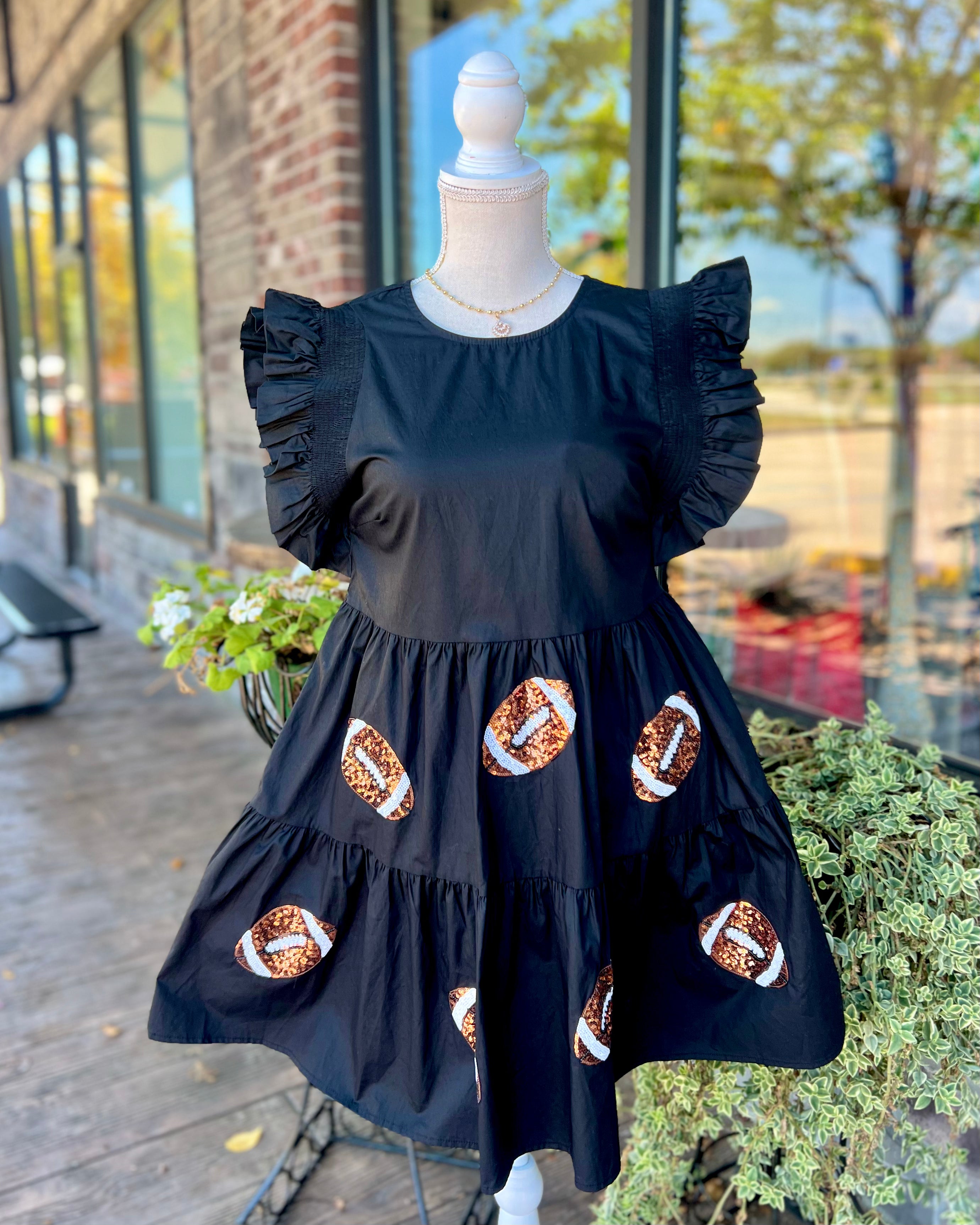 Football Season Sequin Top/Dress in Black – Caboose Boutique