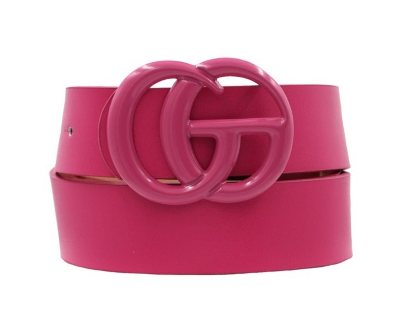 High Fashion Faux Pink On Pink Leather Belt - Jessi Jayne Boutique