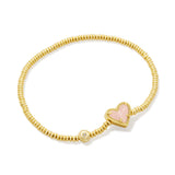 Kendra Scott Ari Heart Rose Quarts Stretch Bracelet