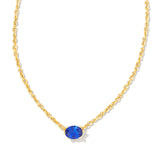 Cailin Gold Pendant Necklace in Blue Crystal