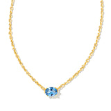 Cailin Gold Pendant Necklace in Blue Violet Crystal