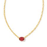 Cailin Gold Pendant Necklace in Burgundy Crystal