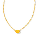 Cailin Gold Pendant Necklace in Golden Yellow Crystal