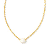 Cailin Gold Pendant Necklace in Ivory Mother-of-Pearl