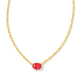 Cailin Gold Pendant Necklace in Red Crystal