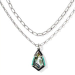 Kendra Scott Camry Silver Enamel Frame Multi Strand Necklace in Abalone Shell - Jessi Jayne Boutique