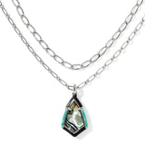 Kendra Scott Camry Silver Enamel Frame Multi Strand Necklace in Abalone Shell - Jessi Jayne Boutique